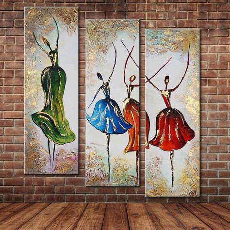 Modern Abstract Dancing Girls Oil Painting Large Group
