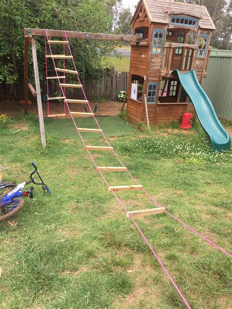 Rope Ladder I Built Out Of Recycled Pallets Plus Some Pritty Pink