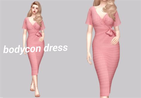 Bodycon Wrap Dress Casteru On Patreon Sims 4 Dresses Bodycon Dresses