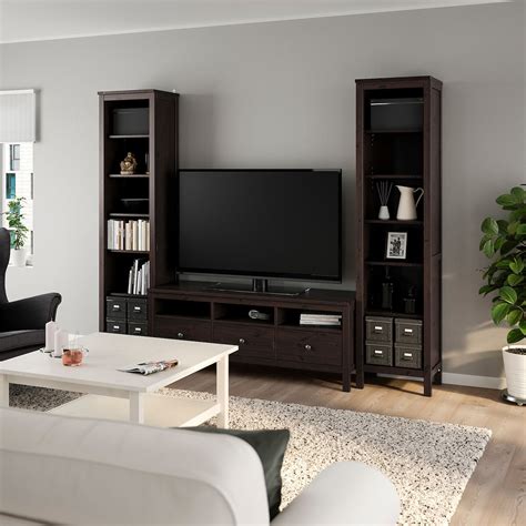 Hemnes Tv Storage Combination Black Brown 96 12x77 12 Ikea