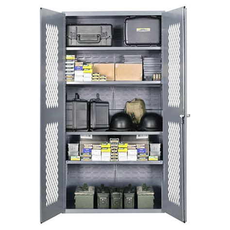 Measuring 52.67'' h x 12.4'' w x 7.08'' d, this design offers you plenty of space to place and store 4 or 5 rifles as you wish. TGS-150 Gear Storage Cabinet