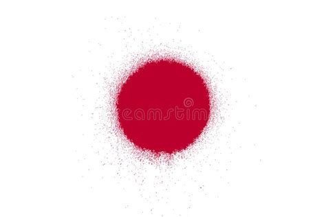 Big Red Spray Paint Circle On White Background Stylized Symbol Of