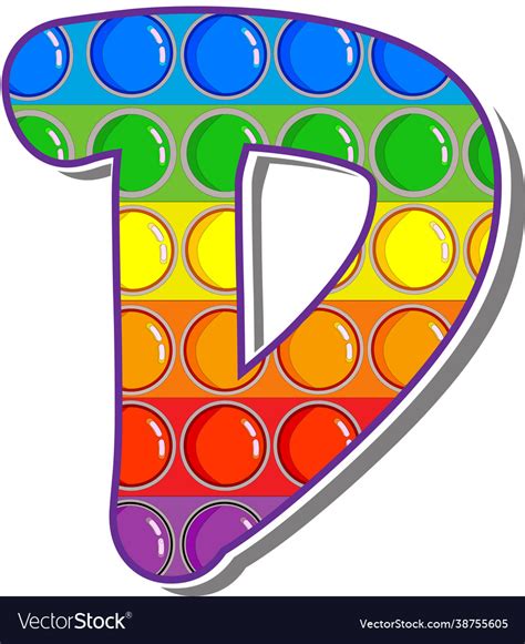 Letter D Rainbow Colored Letters In Form Vector Image