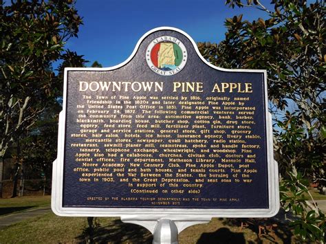 Downtown Pine Apple Historic Marker Pine Apple Alabama Jimmy