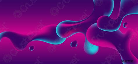 Abstract Blue Pink And Purple Gradient Color Liquid Wavy Shapes