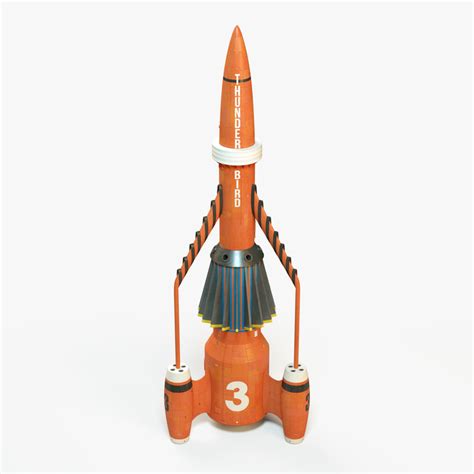 3d Blend Thunderbird Rocket Spacecraft