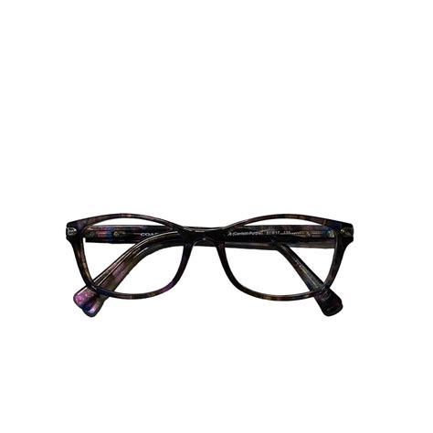 coach eyeglasses hc 6065 “confetti purple” brown 5287 frames only 51 17 135