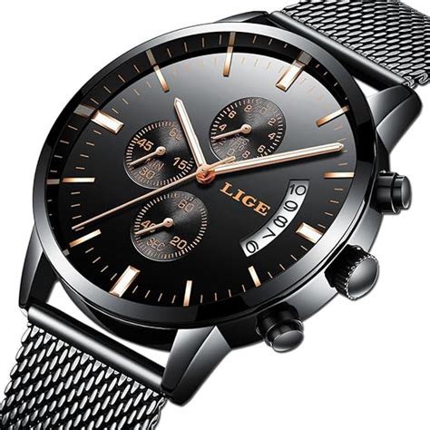 relojes hombre moda reloj cuarzo analógico marca lujo lige reloj de pulsera clásico para hombre