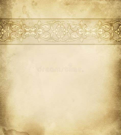 Old Paper Background With Floral Border Stock Photo Image Of