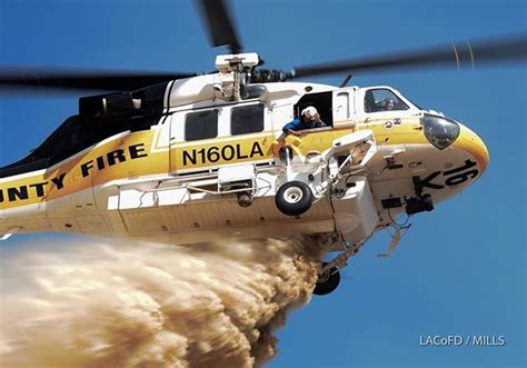 Los Angeles Fire County Fire Dept Firehawk Helicopter Sikorsky From