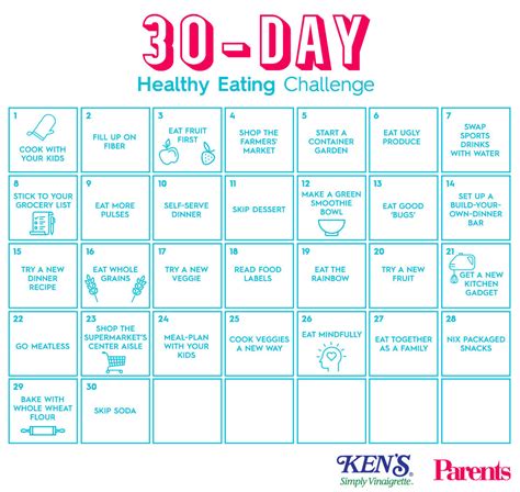 30 Day Healthy Meal Plan Calendar