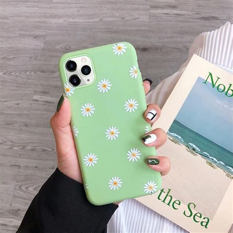 art floral daisy phone soft tpu back cases cover daisy iphone case flower iphone cases green