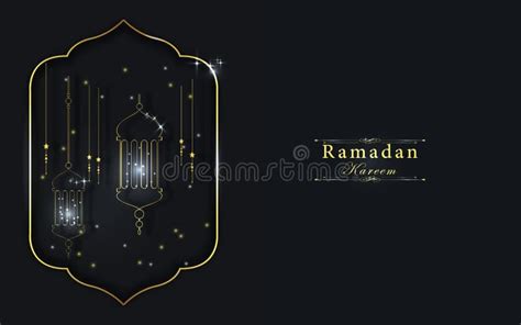 Islamic Ramadan Kareem With Beautiful Lantern In Dark Background Stock