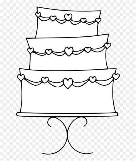 By best coloring pagesmay 22nd 2018. Cake Black And White Wedding Cake Clipart Black And ...
