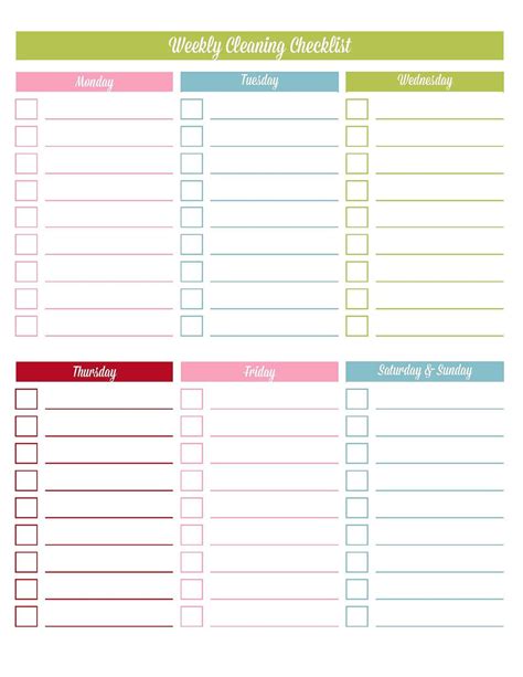 Daily Weekly Monthly Cleaning Checklist Printable