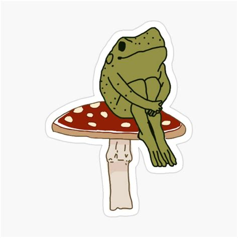 Cute Frog Drawing With Mushroom Hat