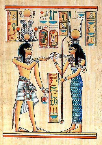 Egyptian Goddess Hathor Papyrus Painting