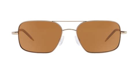 Oliver Peoples Victory Gold With Cognac Polarized Glass Sunglasses By