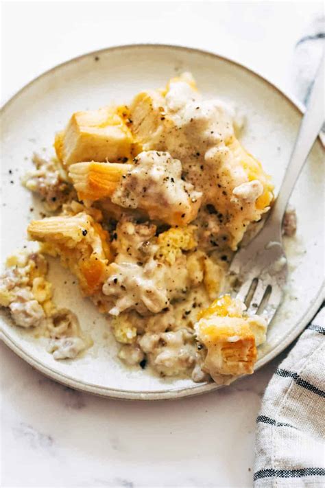 Biscuits And Gravy Egg Bake Recipe Pinch Of Yum