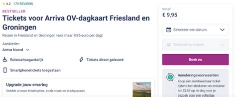 Arriva OV Dagkaart Friesland En Groningen Voor 9 95