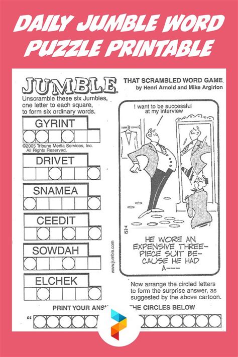 Daily Jumble Word Puzzle Printable In 2021 Jumbled Words Word