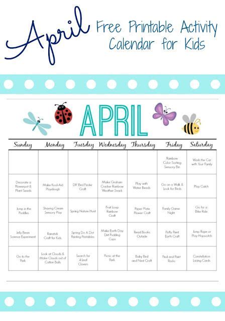 If you're still writing your lesson plans by hand then you need this electronic lesson planning template in your teacher life! Printable Activity Calendar for Kids: Free Printable from ...