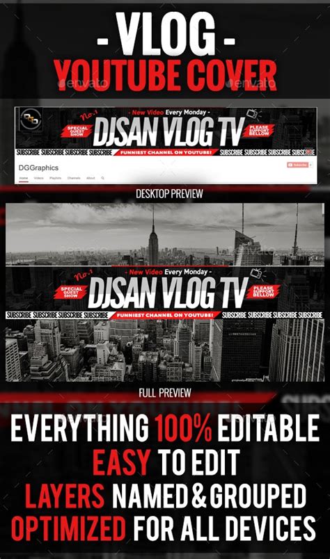 Vlog Youtube Cover By Dggraphics Graphicriver