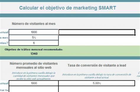 Plantilla Excel Objetivos Smart Descarga Gratis