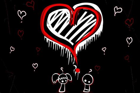 emo love white black scene love emo red cute heart hd wallpaper pxfuel