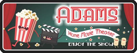 Home Theater Sign L Personalized L Fun Sign Factory Fun Sign Factory