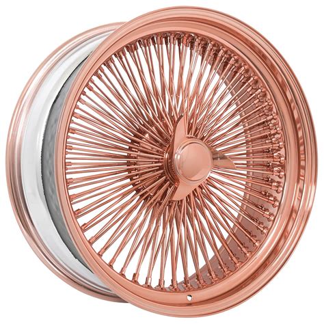 22x8 La Wire Wheels Standard 150 Spoke Straight Lace Rose Gold Rims