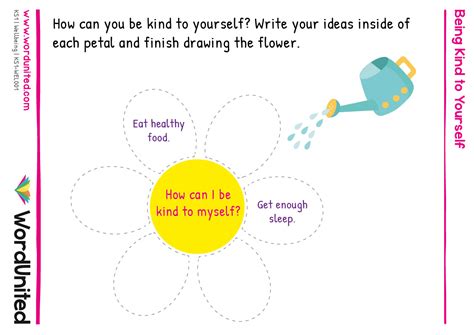 Being Kind To Yourself Worksheet Wordunited