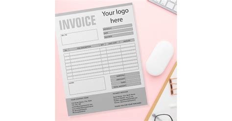 Invoice Form Business Quotation Add Logo Notepad Zazzle