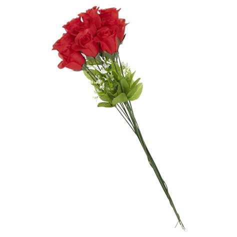 Artificial Long Stem Red Roses Wedding Bride Bouquet Party Decor Fake