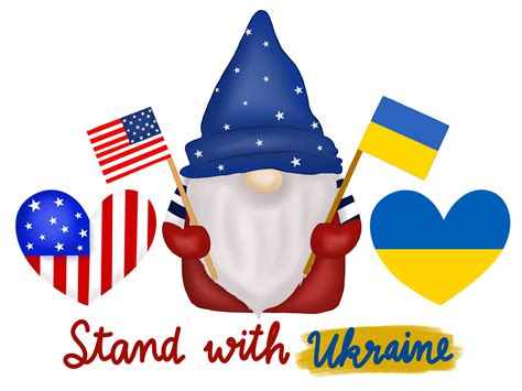 Stand With Ukraine Gnome PNG