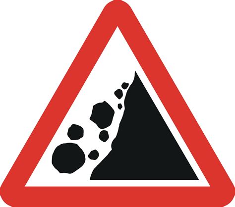 Risk Of Falling Or Fallen Rocks Ahead Right Road Sign Uk Delivery
