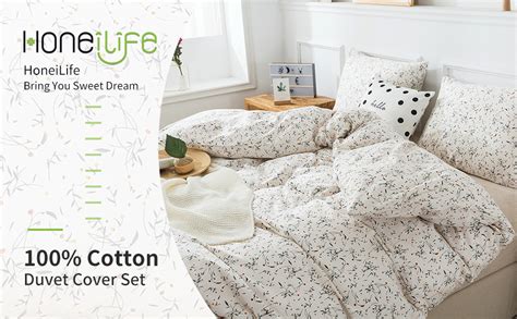 Amazon Com HoneiLife Cotton Duvet Cover Queen Size Floral Comforter