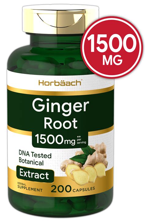 Ginger Root Capsules 1500 Mg 200 Pills Dna Tested Non Gmo Gluten