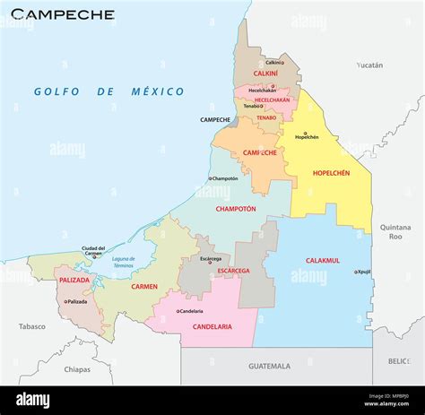 Mapa Del Estado De Campeche Con Municipios Mapas Para Descargar E Images