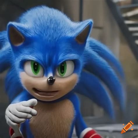 Sonic The Hedgehog Live Action Movie Still On Craiyon