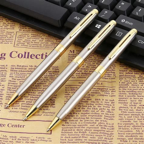 Mini Metal Stainless Steel 07mm Ballpoint Pen Luxury Gold Swirl Oil