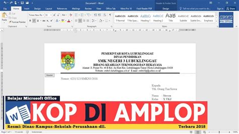 Cara Membuat Kop Pada Amplop Surat Di Microsoft Word Tambolaka