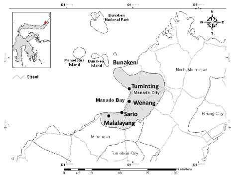 Geographical Location At Coastal Area Of Manado Bay Manado City North Download Scientific