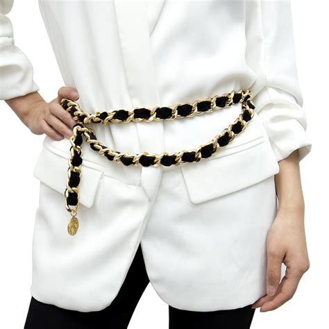 Female Fringe Alloy Metal Chain Belt For Women Tassel Flannel Gold Belt