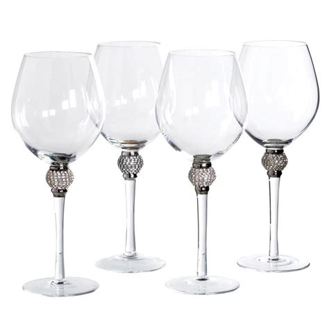Diamante Wine Glasses Set Of 4 Wpg Shop