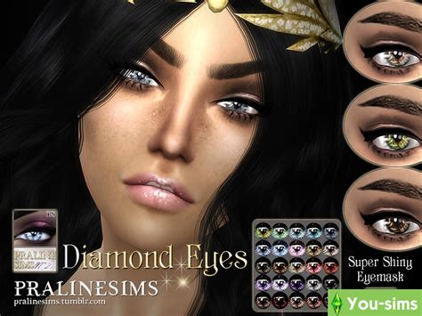 Скачать Линзы Diamond Eyes от Pralinesims к Sims 4 You Sims