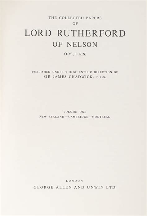 The Collected Papers Of Lord Rutherford Of Nelson Om Frs Raptis