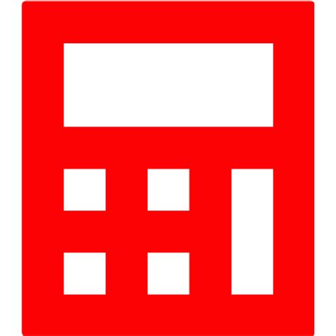 Red Calculator 6 Icon Free Red Calculator Icons