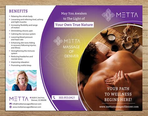 Bold Modern Marketing Brochure Design For Metta Massage Of Denver By