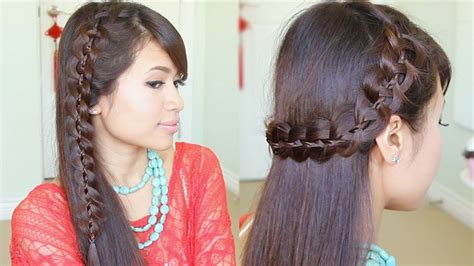 Top knots for medium hair length. Unique 4-Strand Lace Braid Hairstyle for Long Hair ...